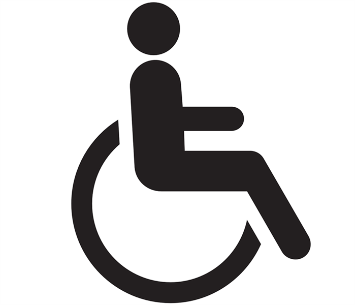 wheelchair icon, black on white